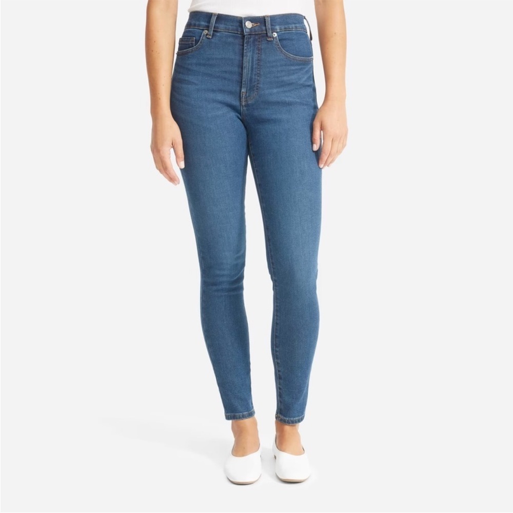 Everlane Size 26 TALL The Authentic Stretch High-Rise Skinny, MEDIUM Blue